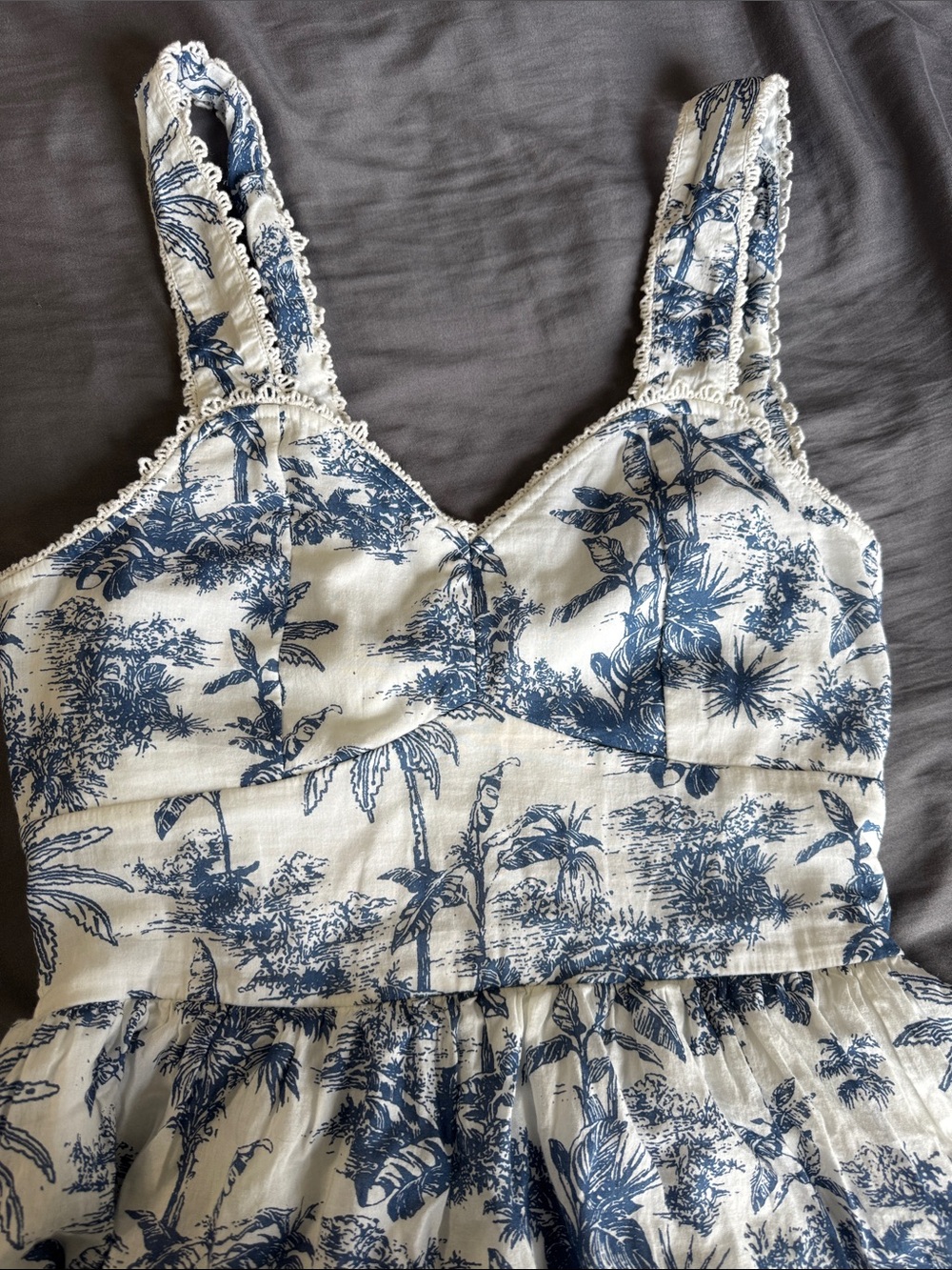 Blue & White Tropical Sundress